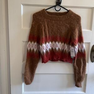 Cropped Faire Isle Sweater NWT